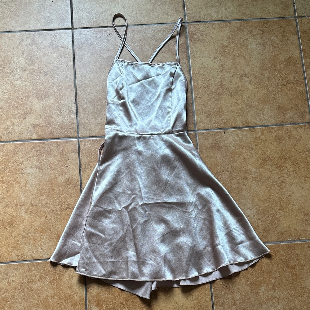 SHEIN Shimmering Gold Mini Dress petite small